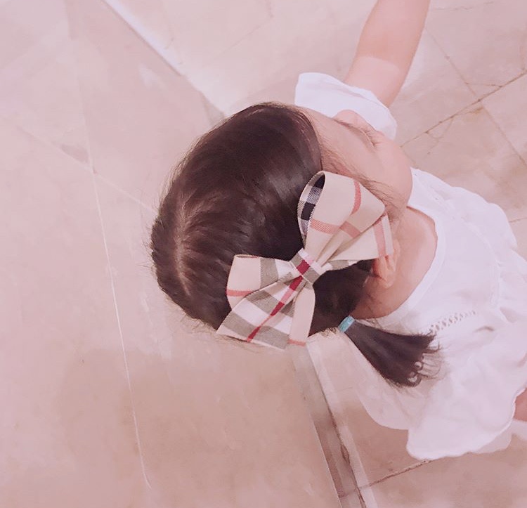 Hair Accessories Bleu Market Beige Check Pins Avai