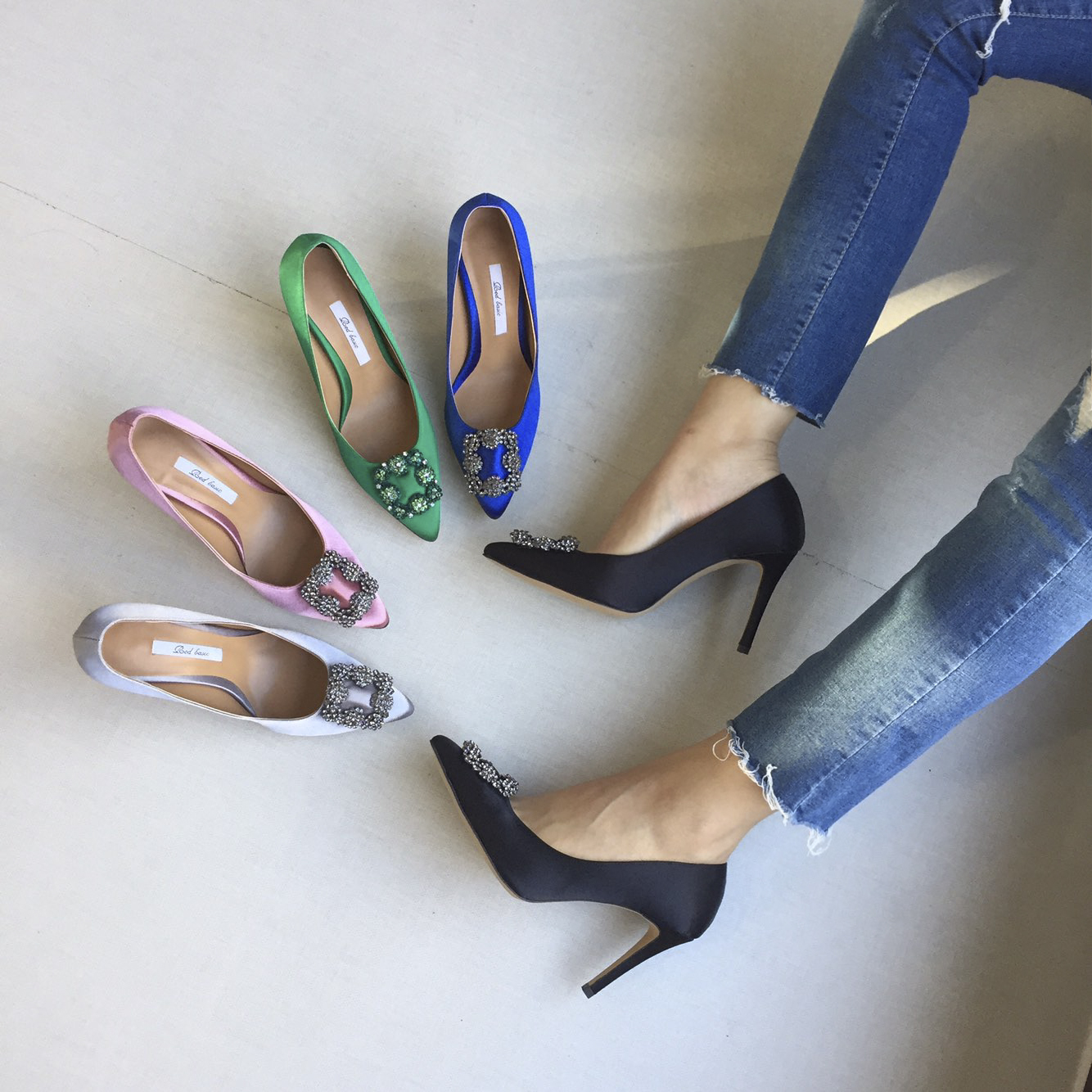 Handmade satin stiletto heel 9cm 5 color jewelry o