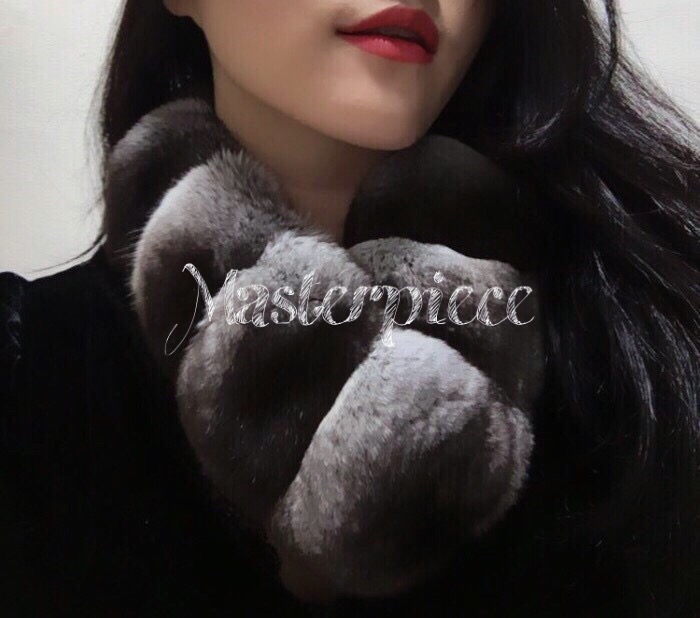 M Chinchilla muffler Black label Luxury look Luxur