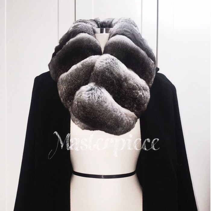 M Chinchilla muffler Black label Luxury look Luxur