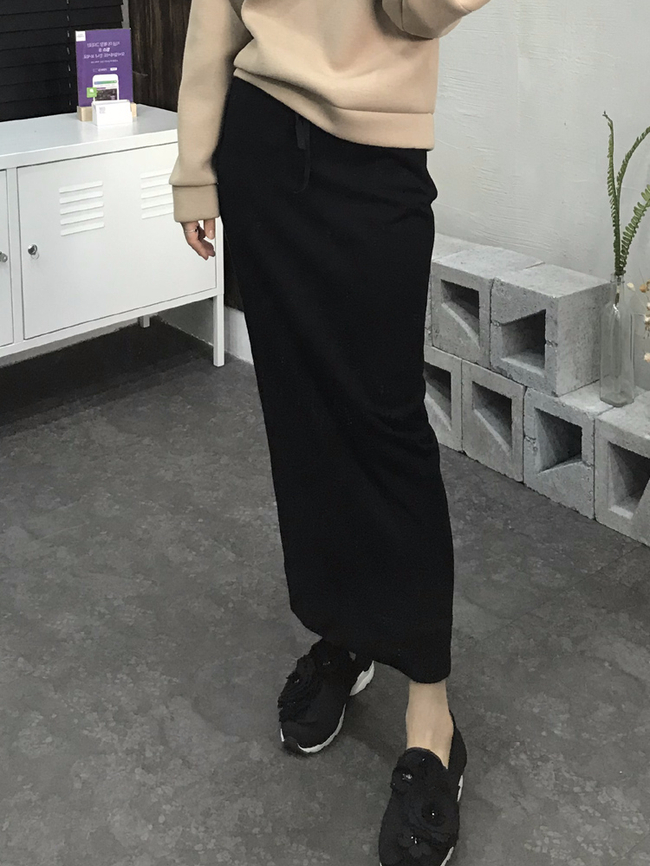 Cotton bending long skirt 2 color 30 women's sh