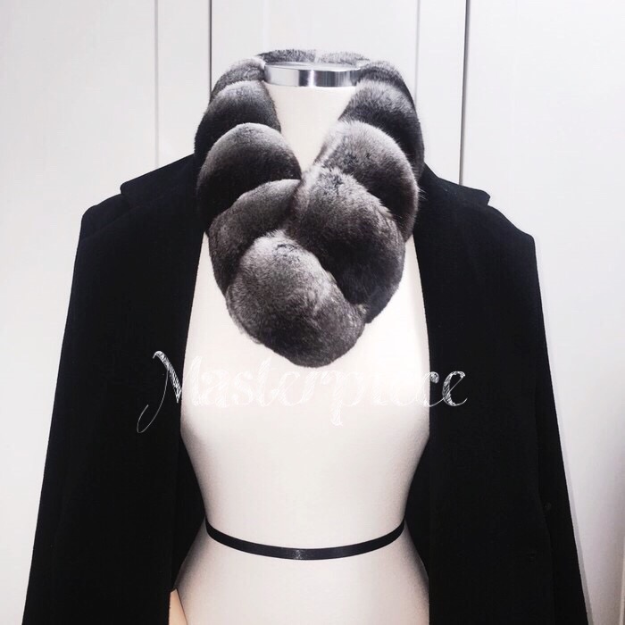 M Chinchilla muffler Black label Luxury look Luxur