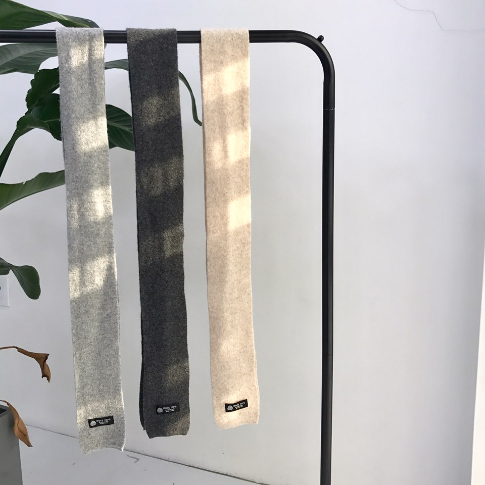 Simple Wool Shawl Muffler Basic Couple Petite Unis