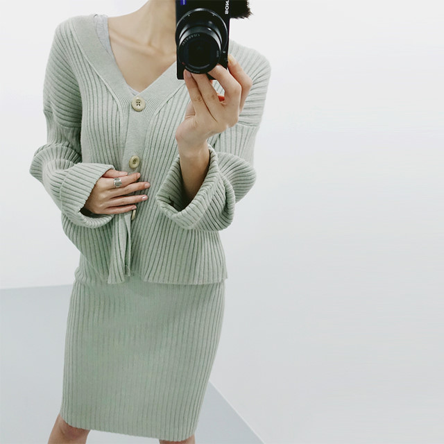 Dotom warm long knit skirt Midi Goliath H line dat