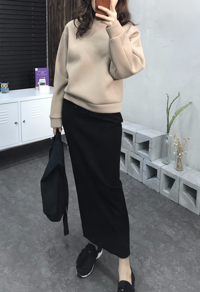 Cotton bending long skirt 2 color 30 women's sh