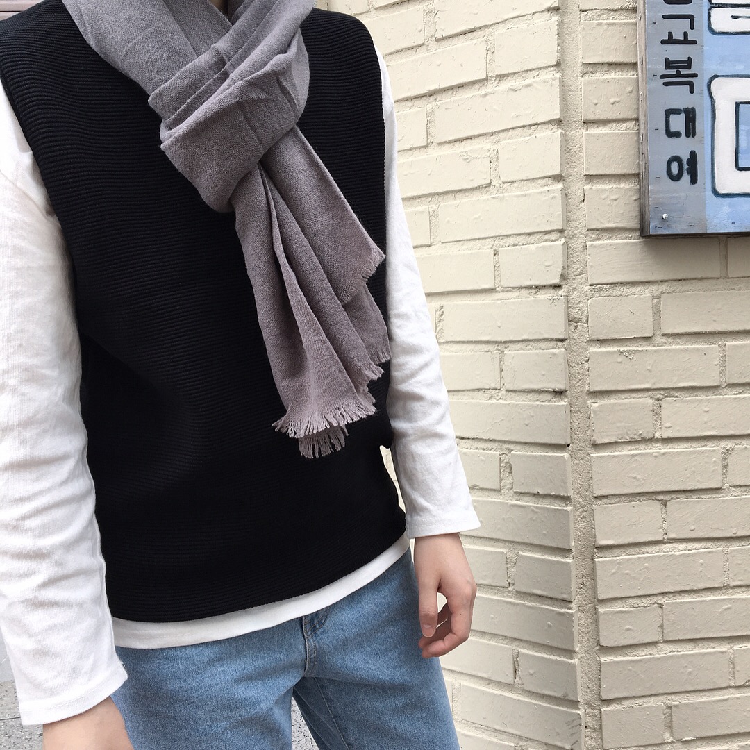 Unisex public muffler girl plain 4color Simple cle