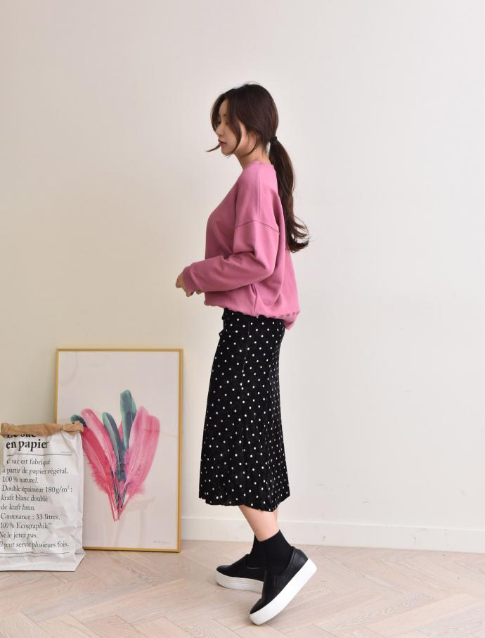 Velvet Dot Mermaid Skirt Banding Long Winter Long 