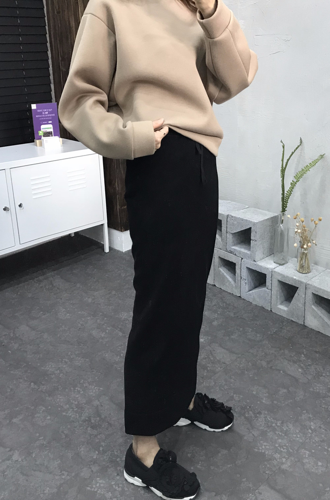 Cotton bending long skirt 2 color 30 women's sh