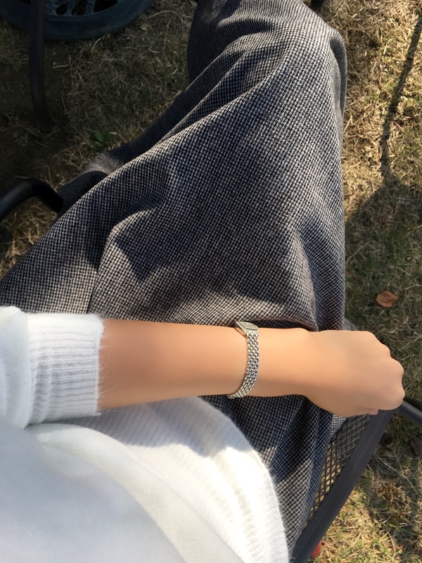 Check flare Pleated A-line long skirt 2color Herri