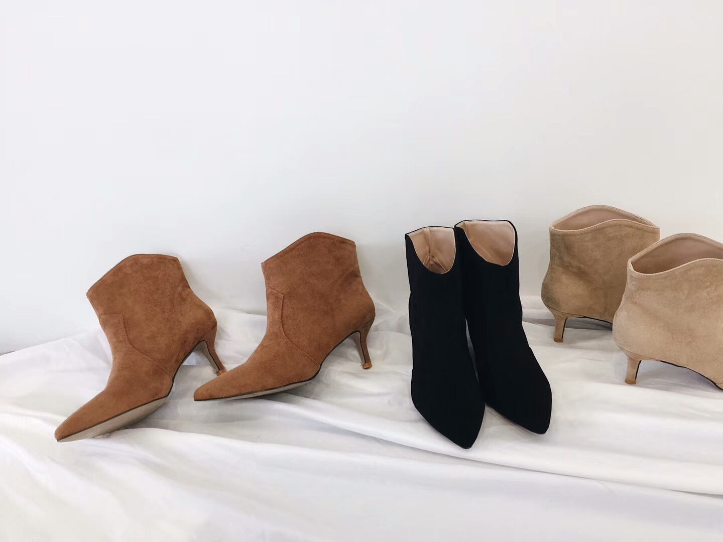 Basic Stiletto Suede Angle Boots 30 Women Winter A