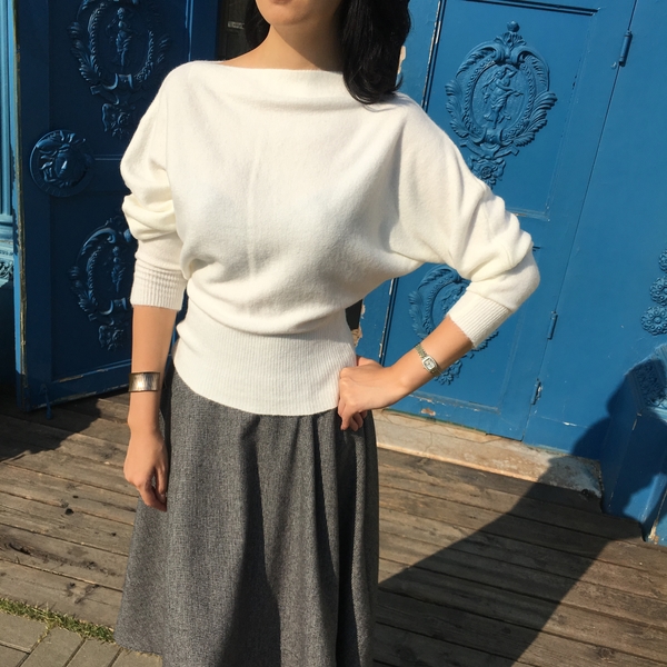 Check flare Pleated A-line long skirt 2color Herri