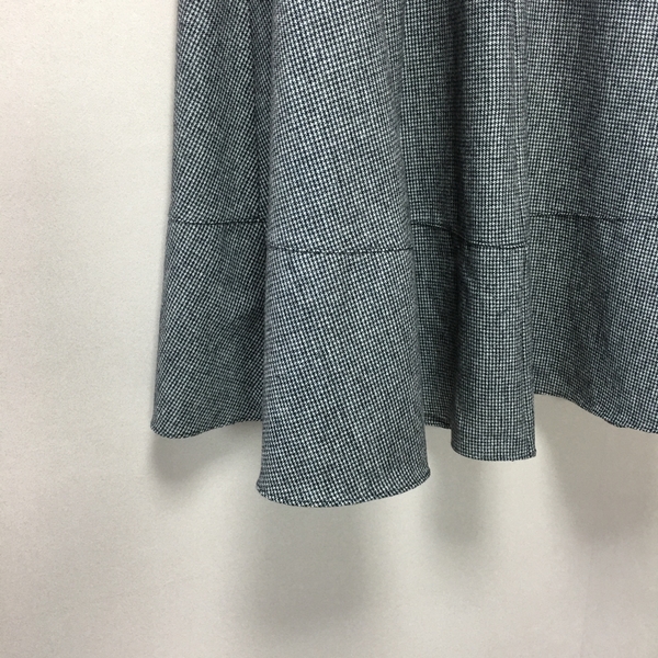 Check flare Pleated A-line long skirt 2color Herri