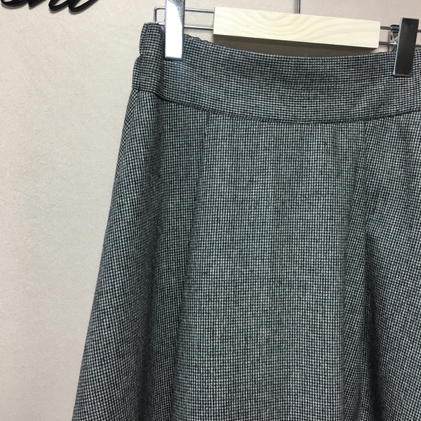 Check flare Pleated A-line long skirt 2color Herri