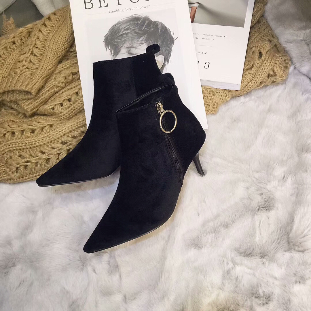 Stiletto suede incision angle boots 30s Women Wint
