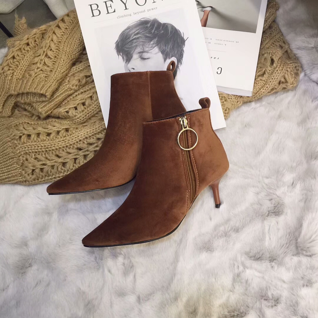 Stiletto suede incision angle boots 30s Women Wint