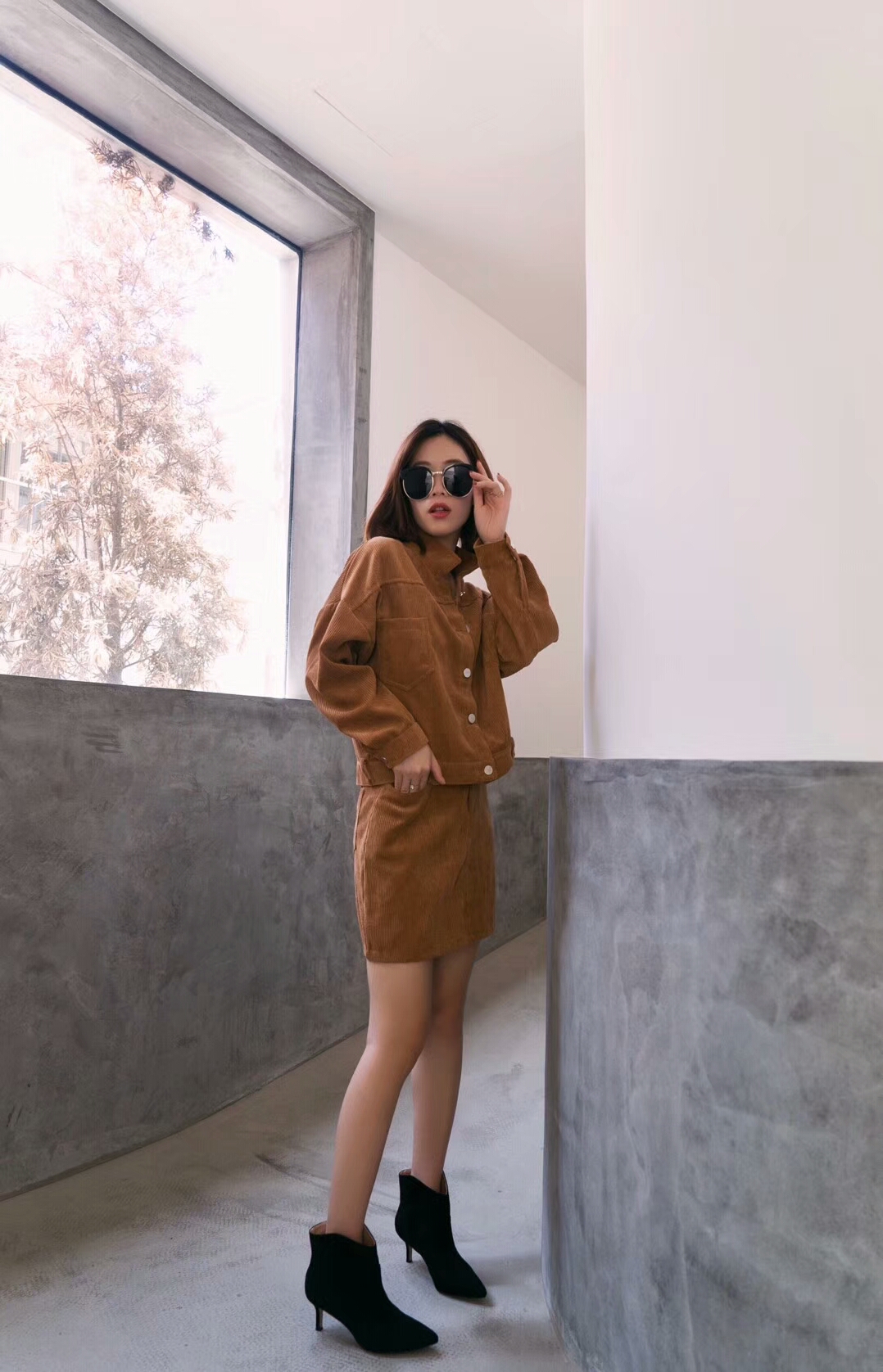 Basic Stiletto Suede Angle Boots 30 Women Winter A