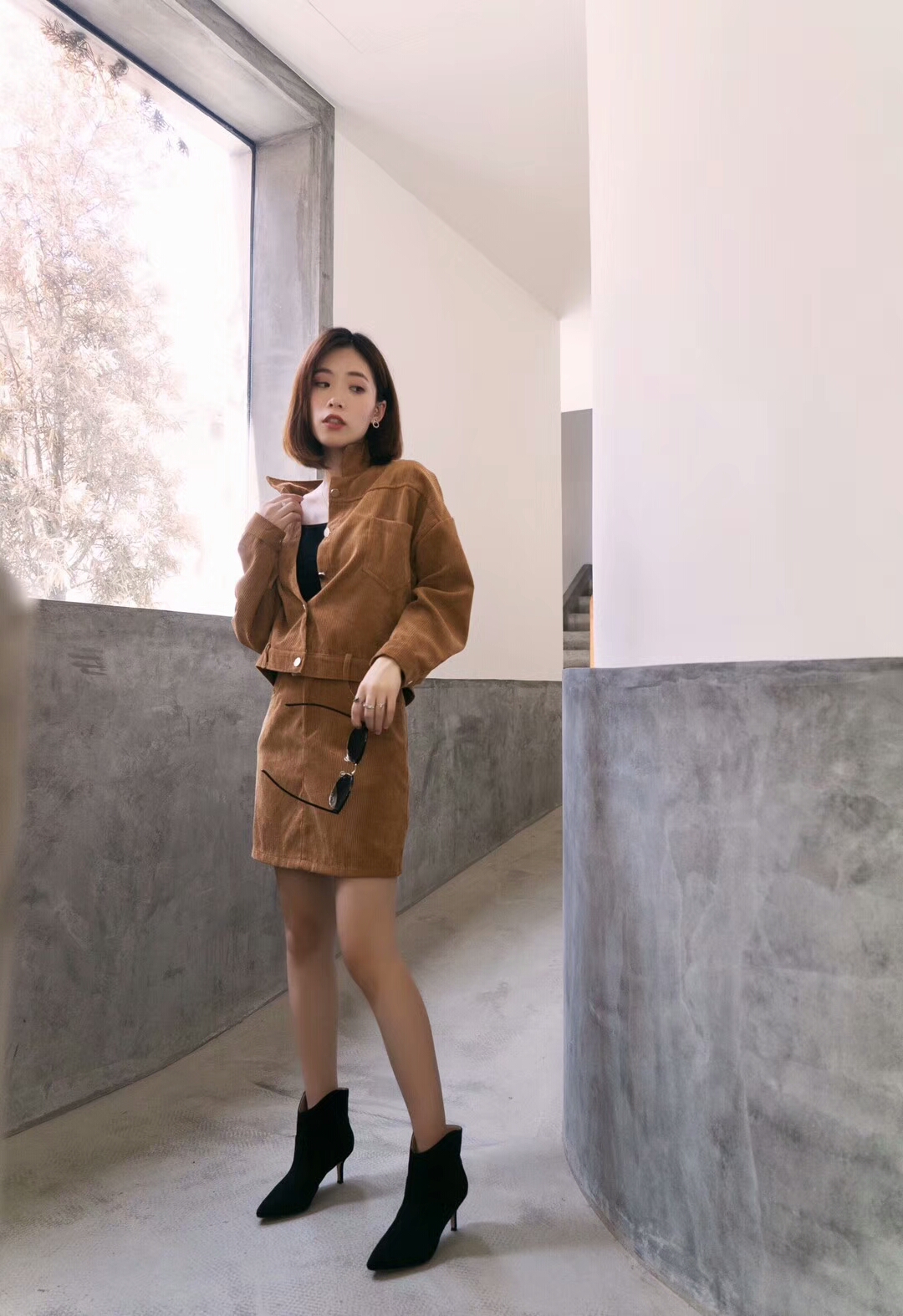 Basic Stiletto Suede Angle Boots 30 Women Winter A