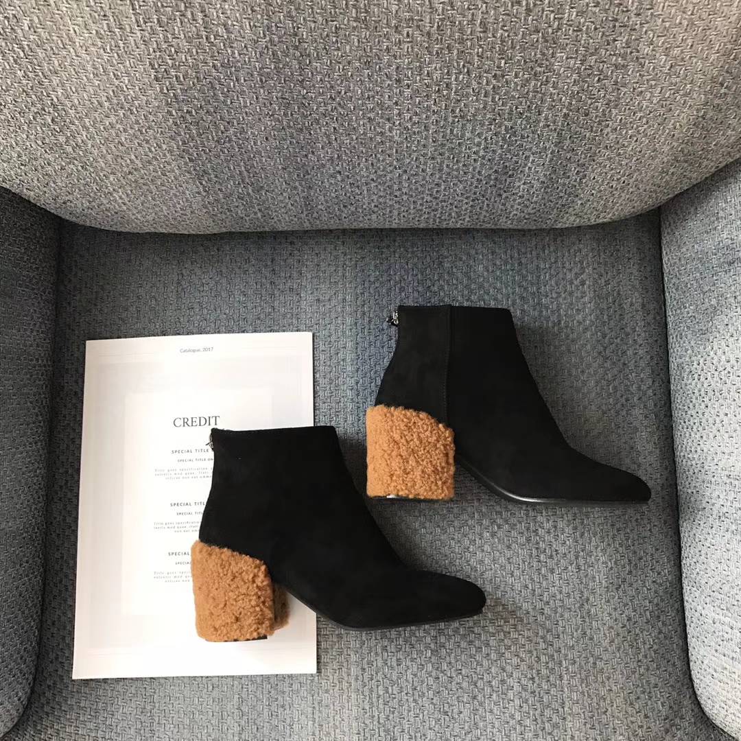 Daily suede Poggle-heeled angle boots Women's 3