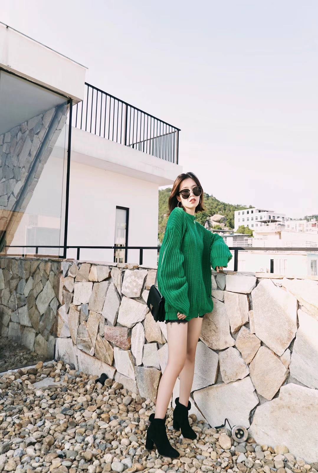 Basic Suede Bending Angle Boots 30s Women Winter A