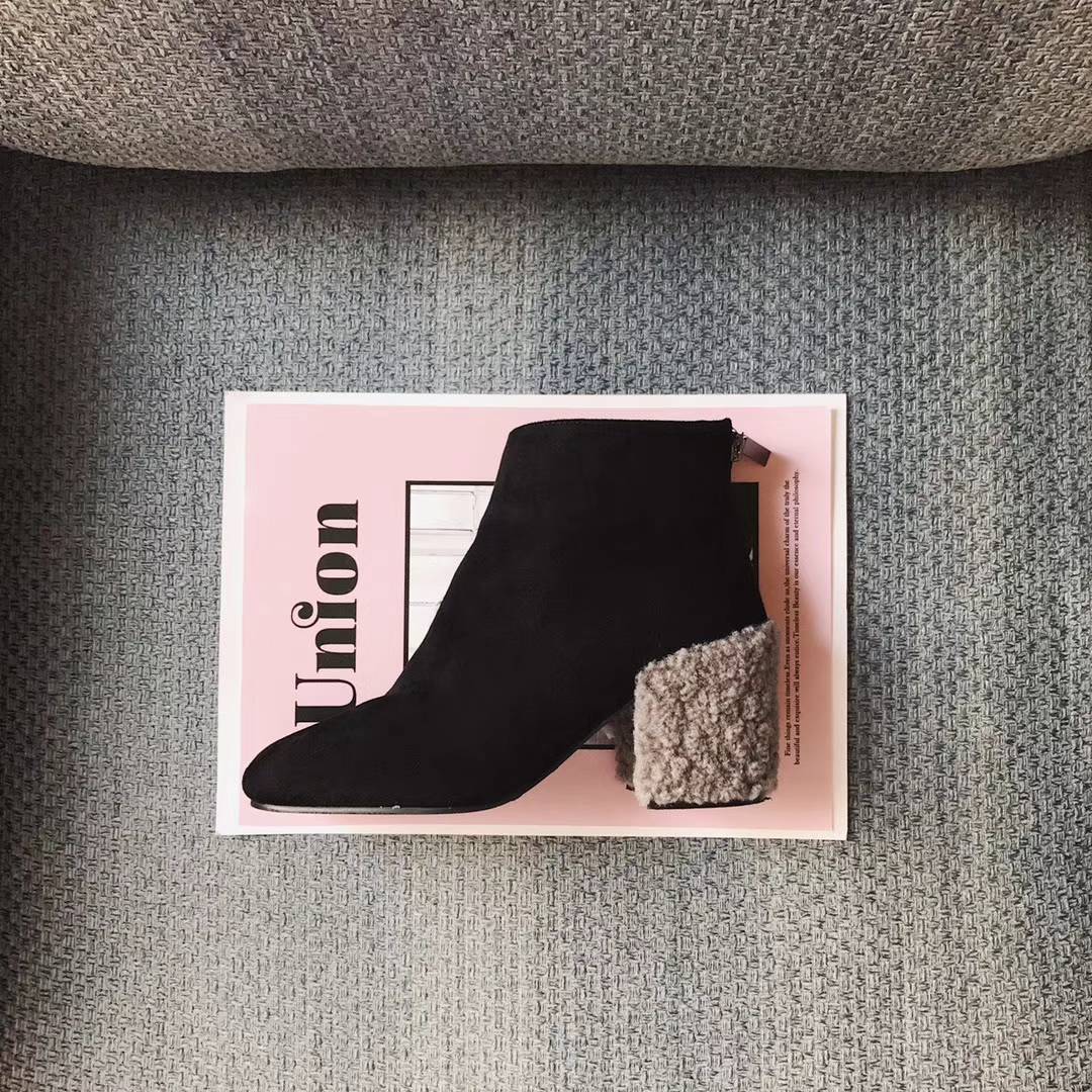 Daily suede Poggle-heeled angle boots Women's 3