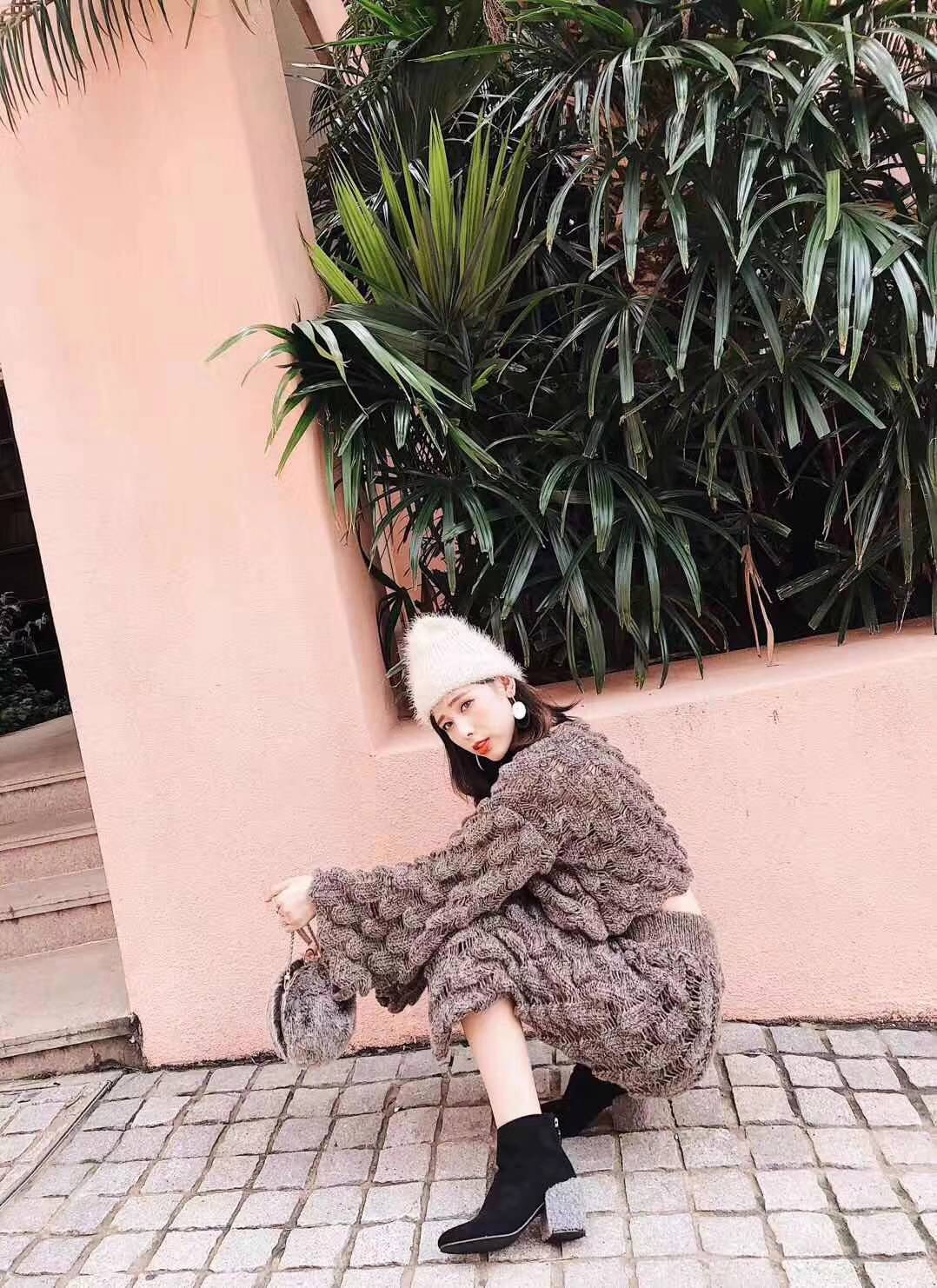 Daily suede Poggle-heeled angle boots Women's 3