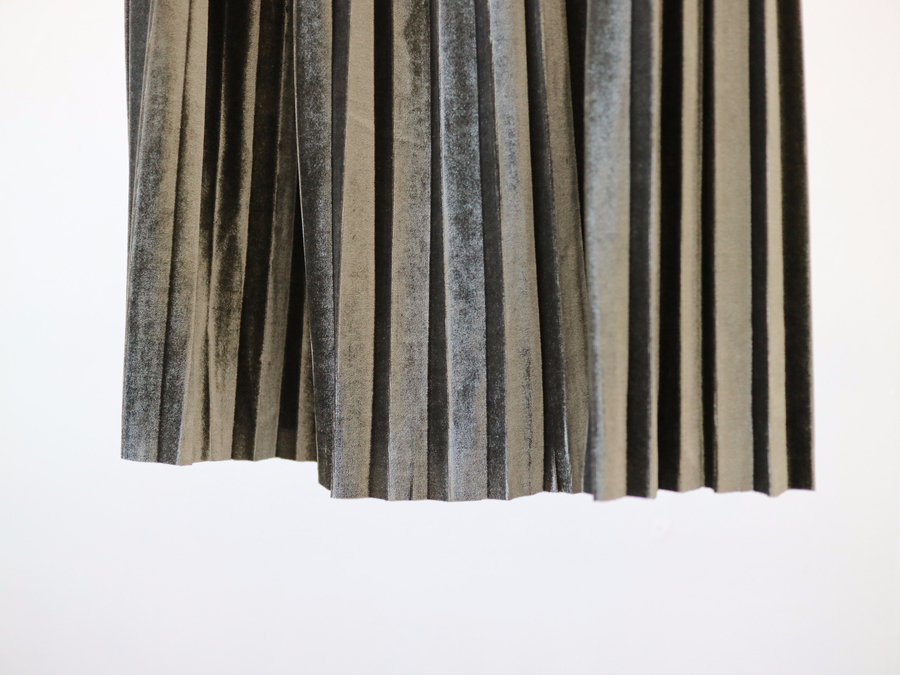 Velvet bending Pleats Long skirt Pleated skirt