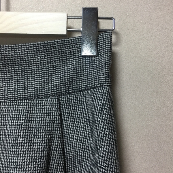 Check flare Pleated A-line long skirt 2color Herri