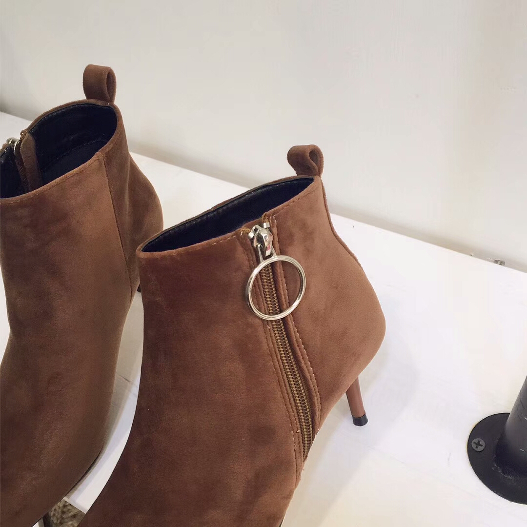 Stiletto suede incision angle boots 30s Women Wint