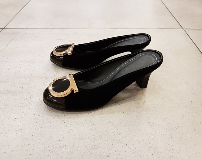 Ribbon collar Ribbon gauze Numbeam pumps Middle Wo