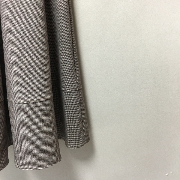 Check flare Pleated A-line long skirt 2color Herri