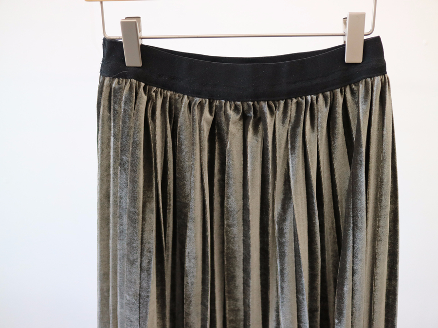 Velvet bending Pleats Long skirt Pleated skirt