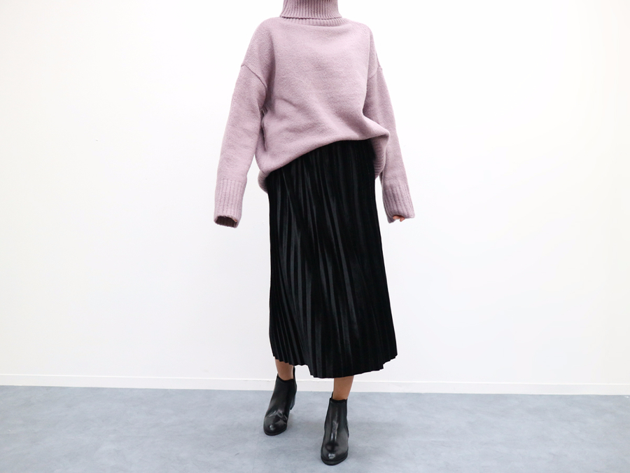 Velvet bending Pleats Long skirt Pleated skirt