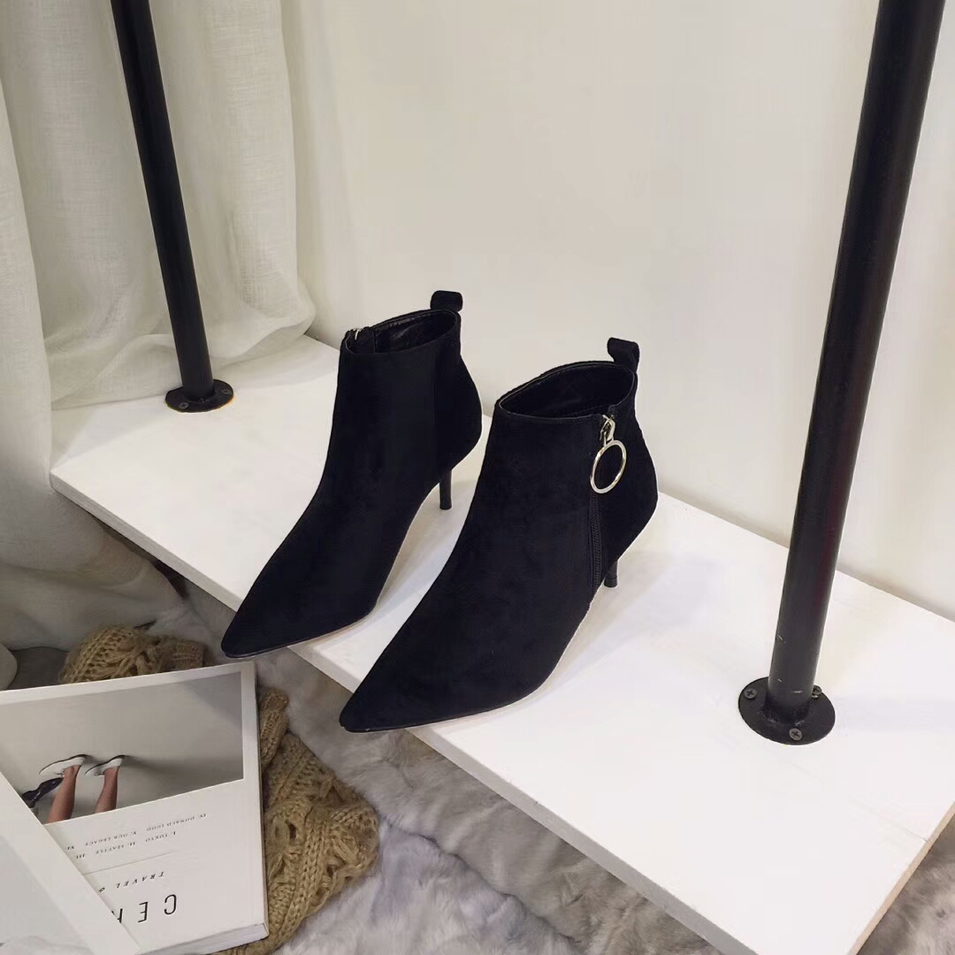 Stiletto suede incision angle boots 30s Women Wint