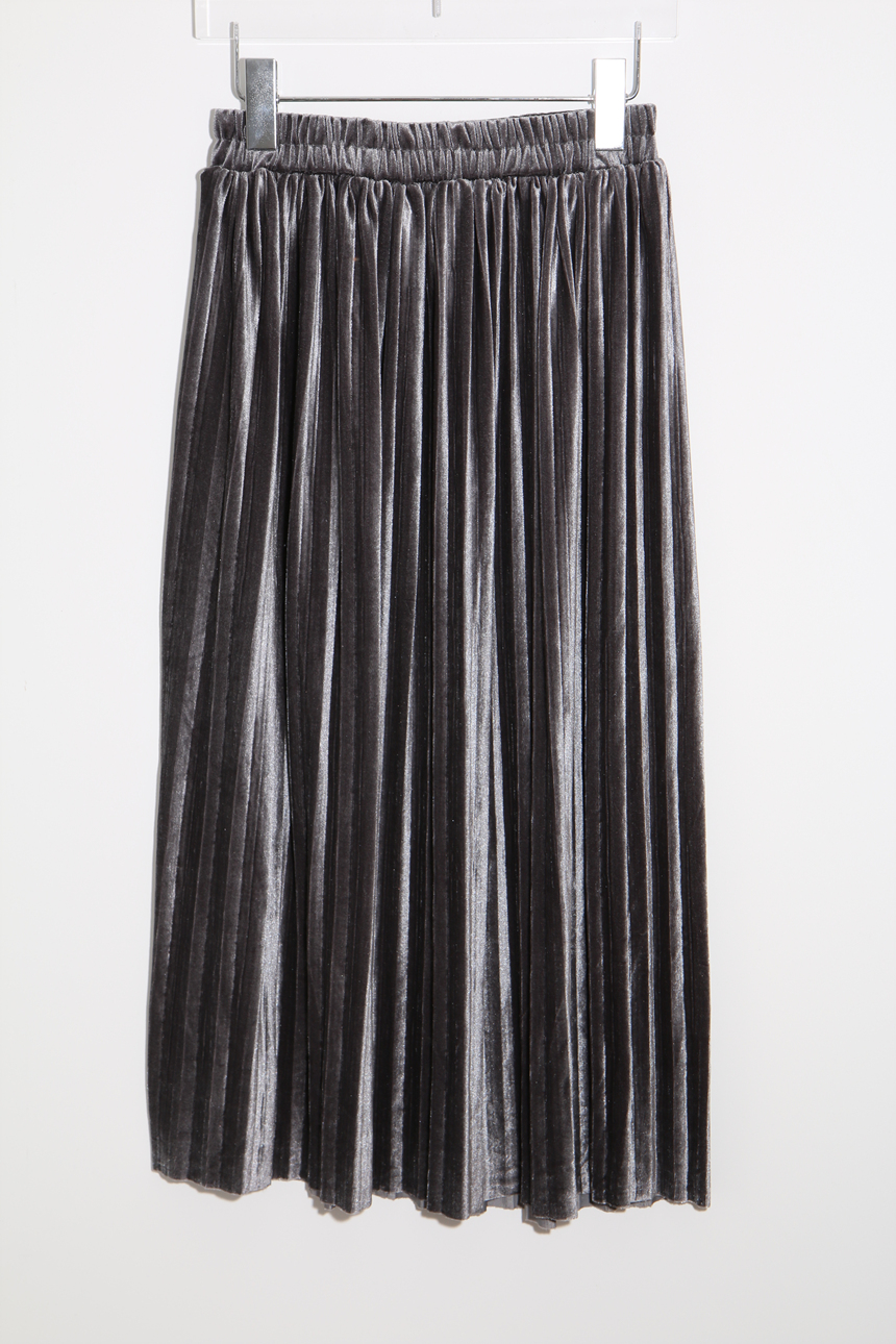 Velvet Long Pleated Flare A Line Pleated Fall Skir