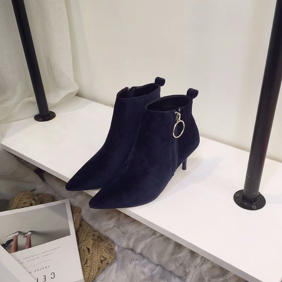 Stiletto suede incision angle boots 30s Women Wint