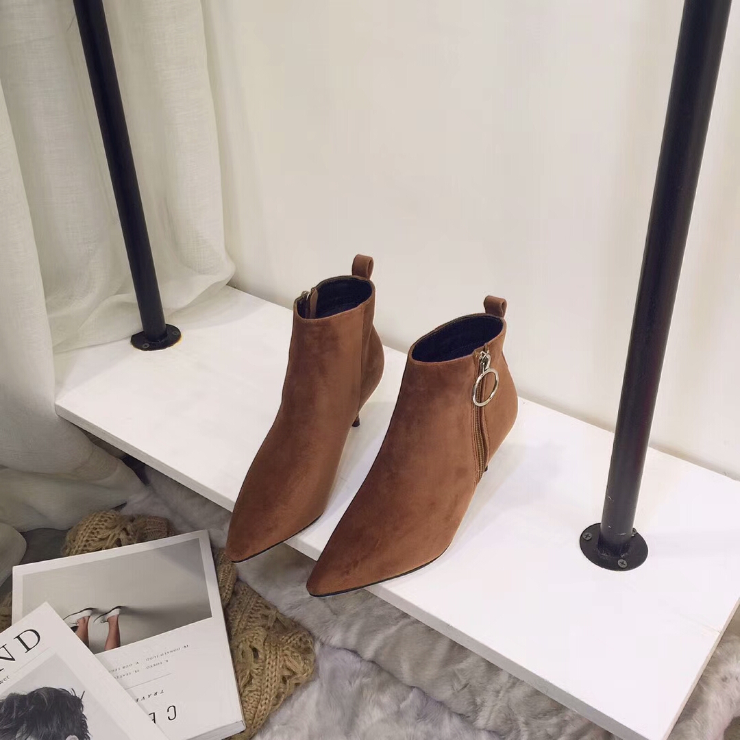 Stiletto suede incision angle boots 30s Women Wint