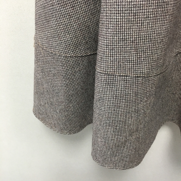 Check flare Pleated A-line long skirt 2color Herri