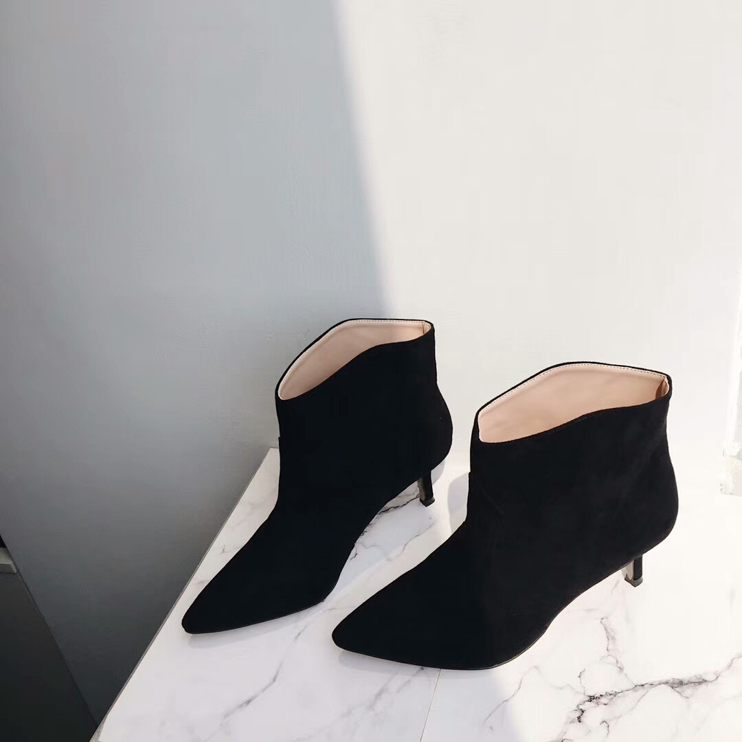 Basic Stiletto Suede Angle Boots 30 Women Winter A