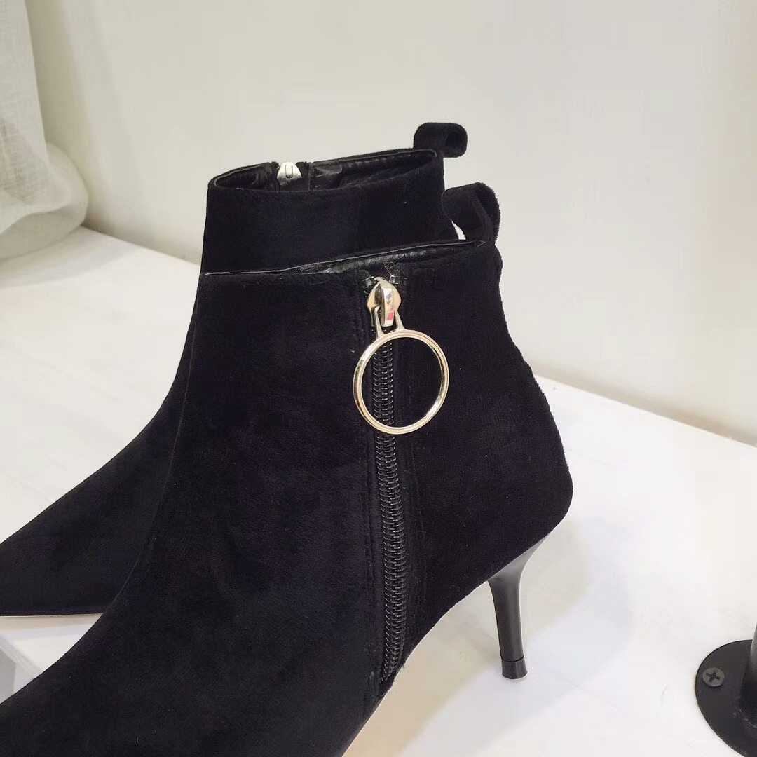 Stiletto suede incision angle boots 30s Women Wint