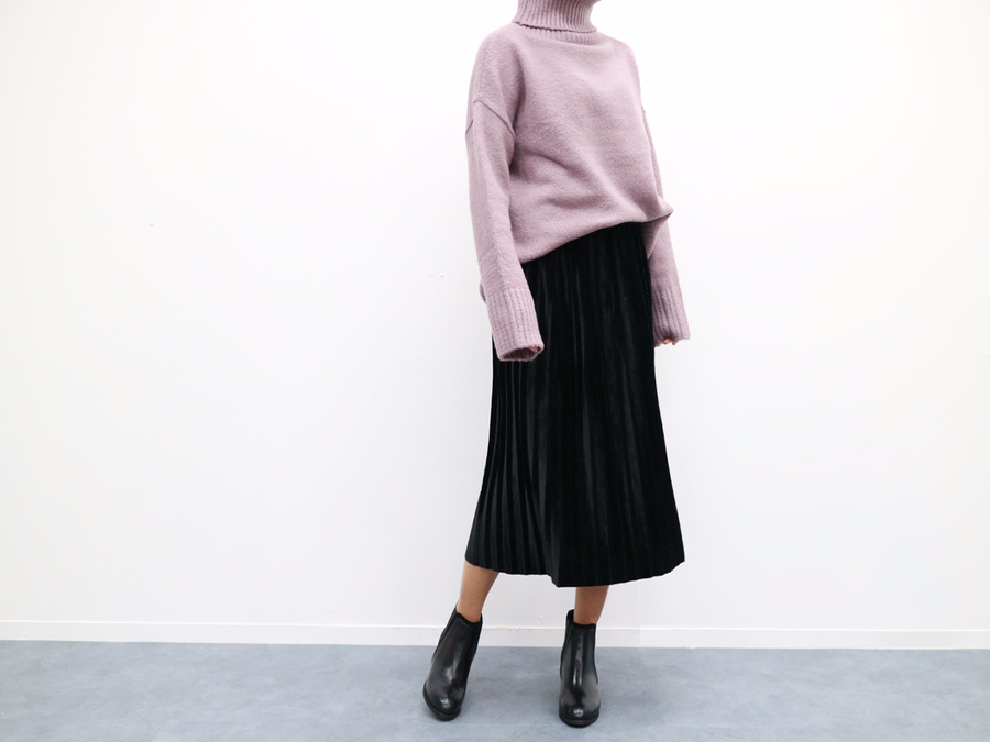 Velvet bending Pleats Long skirt Pleated skirt