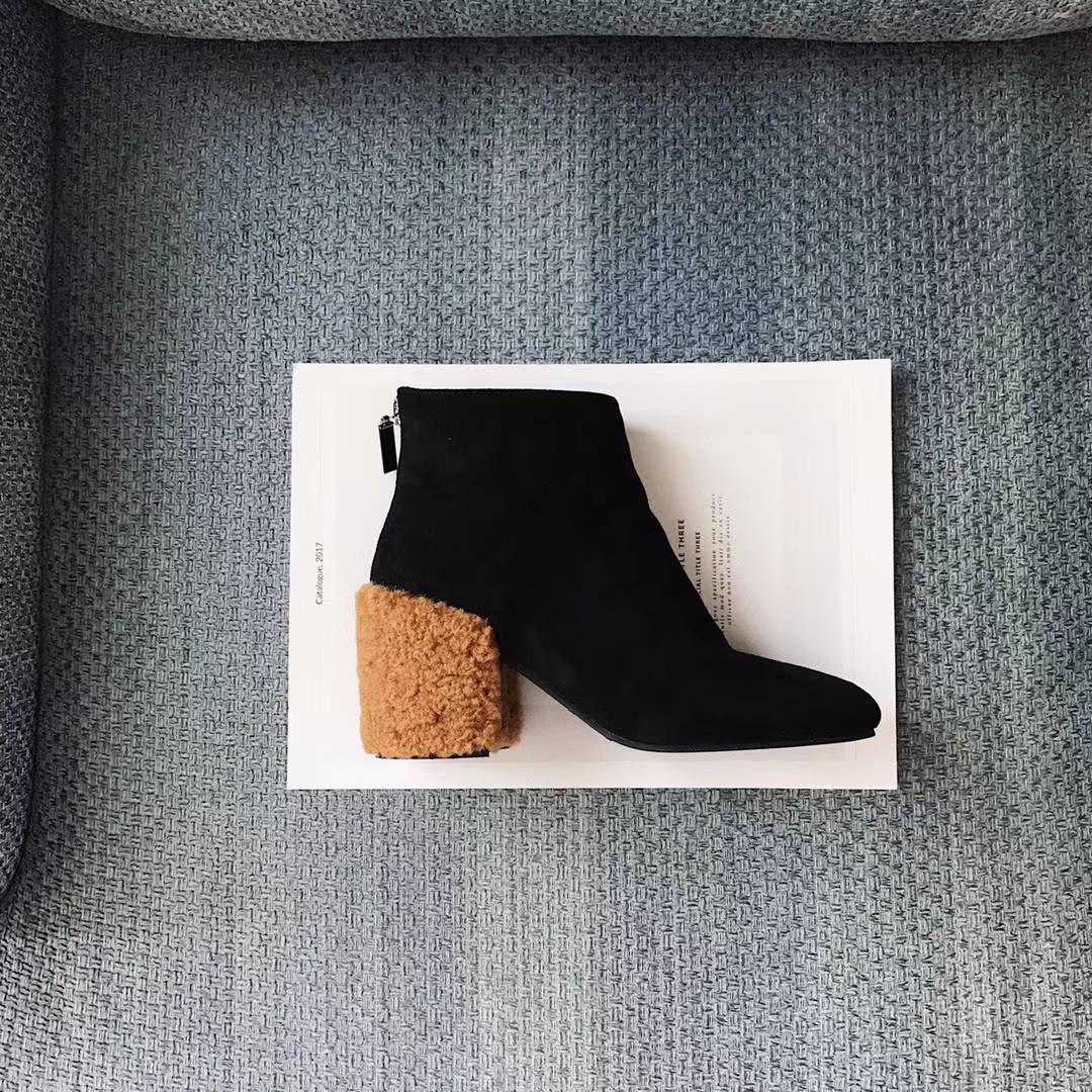 Daily suede Poggle-heeled angle boots Women's 3