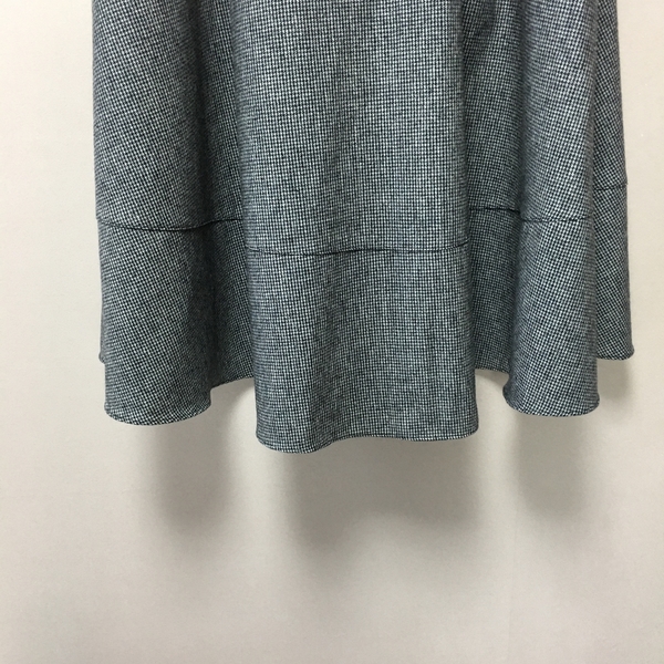 Check flare Pleated A-line long skirt 2color Herri