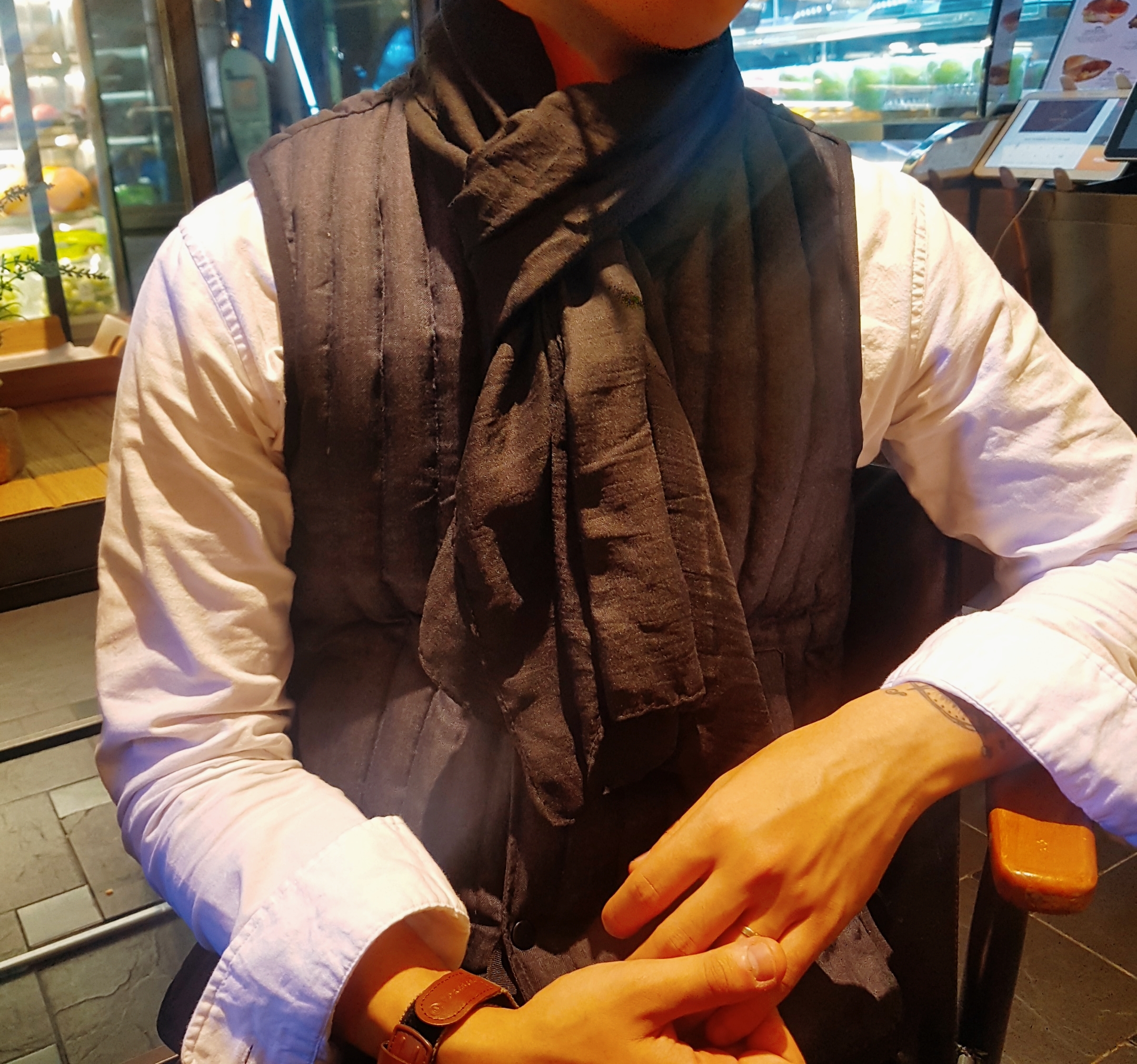 More Khaki Unisex Autumn Winter Basic Muffler Blac