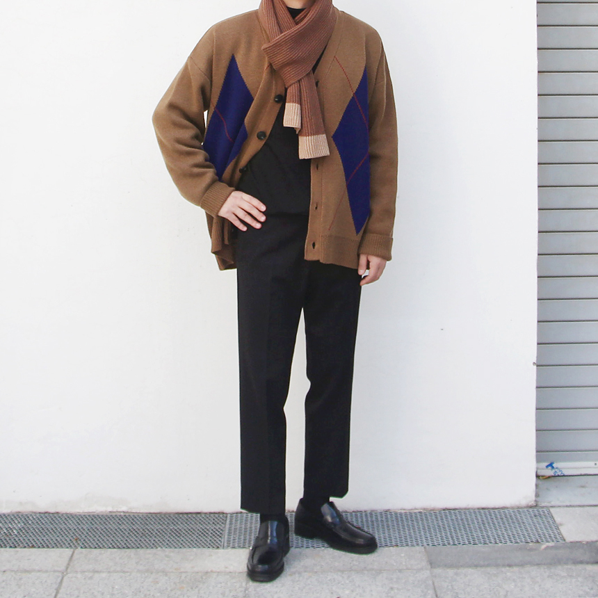 Color coordination Men's winter scarf knit scar