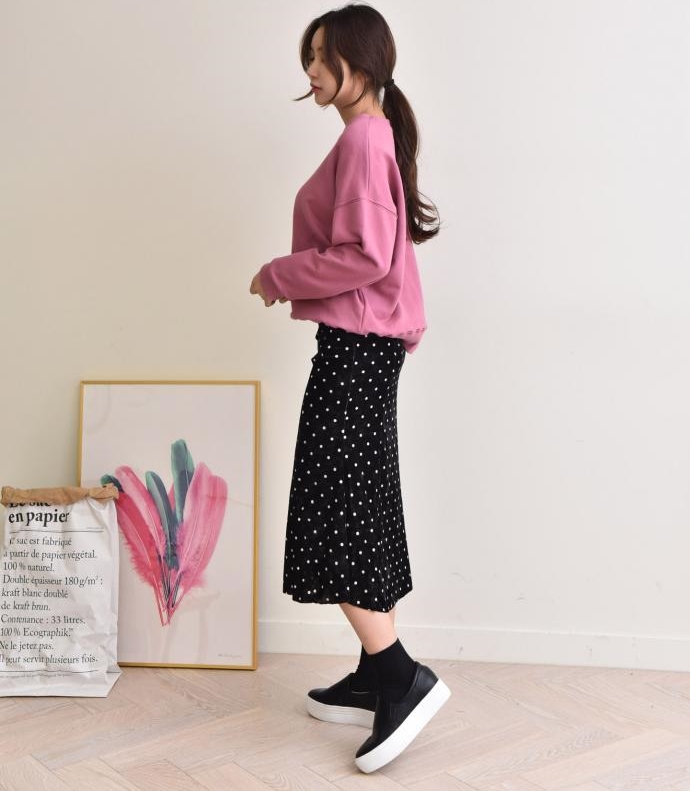 Velvet polka dot skirt dot mermaid long skirt