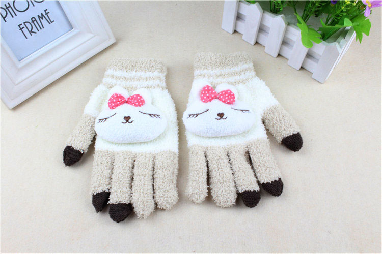 Cell phone touch gloves character rabbit gift warm