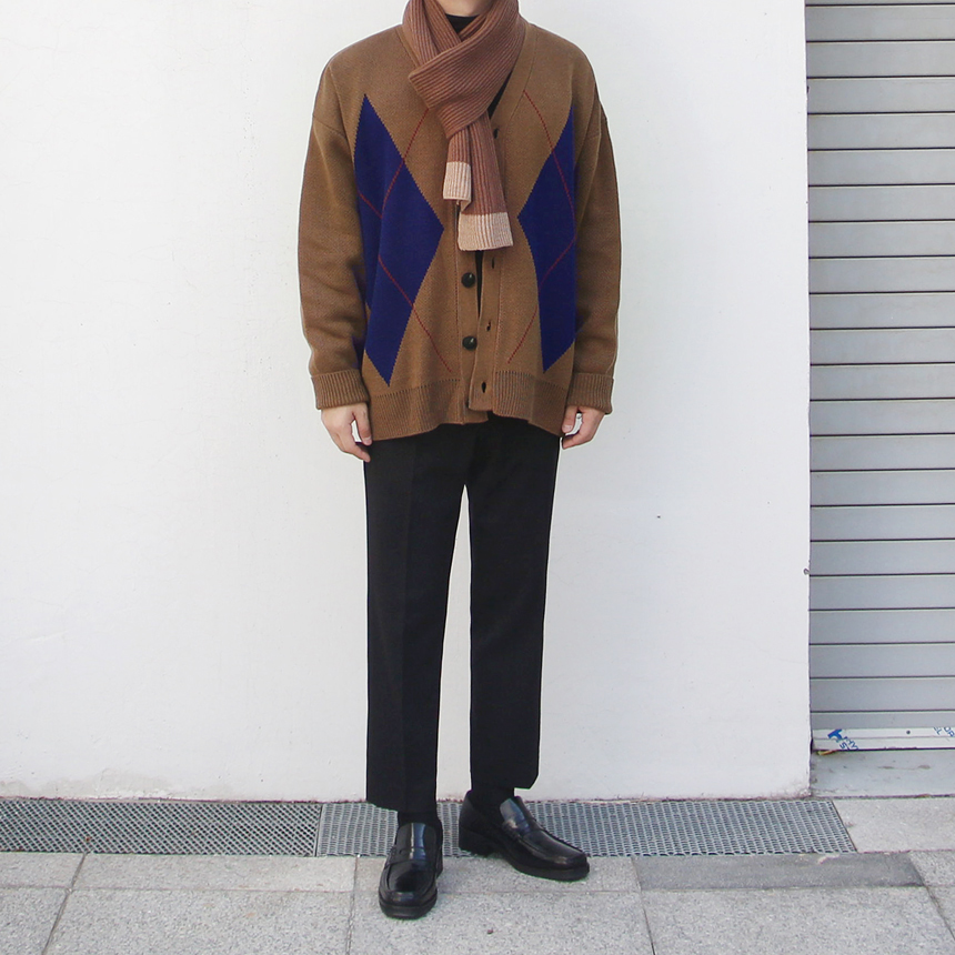 Color coordination Men's winter scarf knit scar