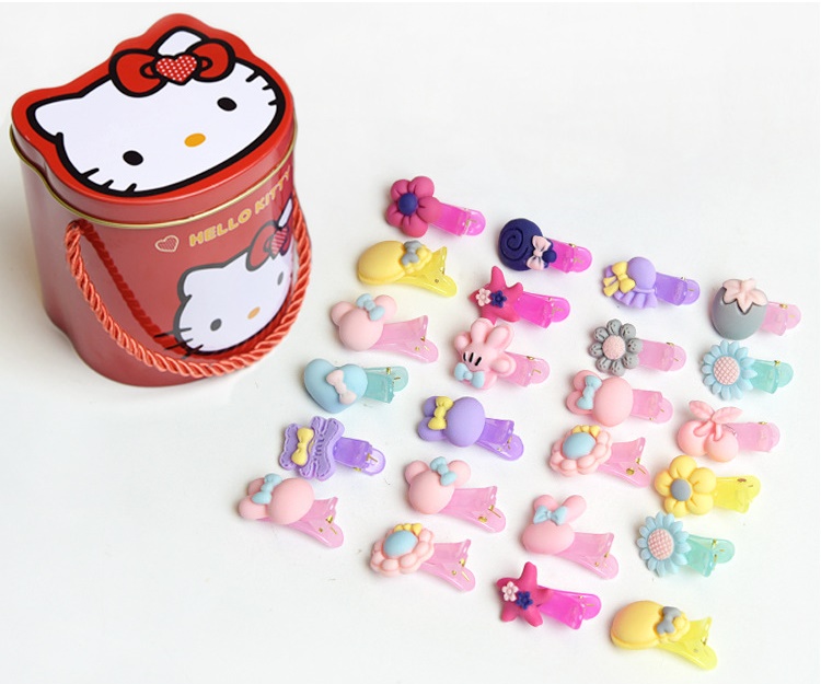 Hair Accessories Kitty Tin Case Rubber Strap Funny