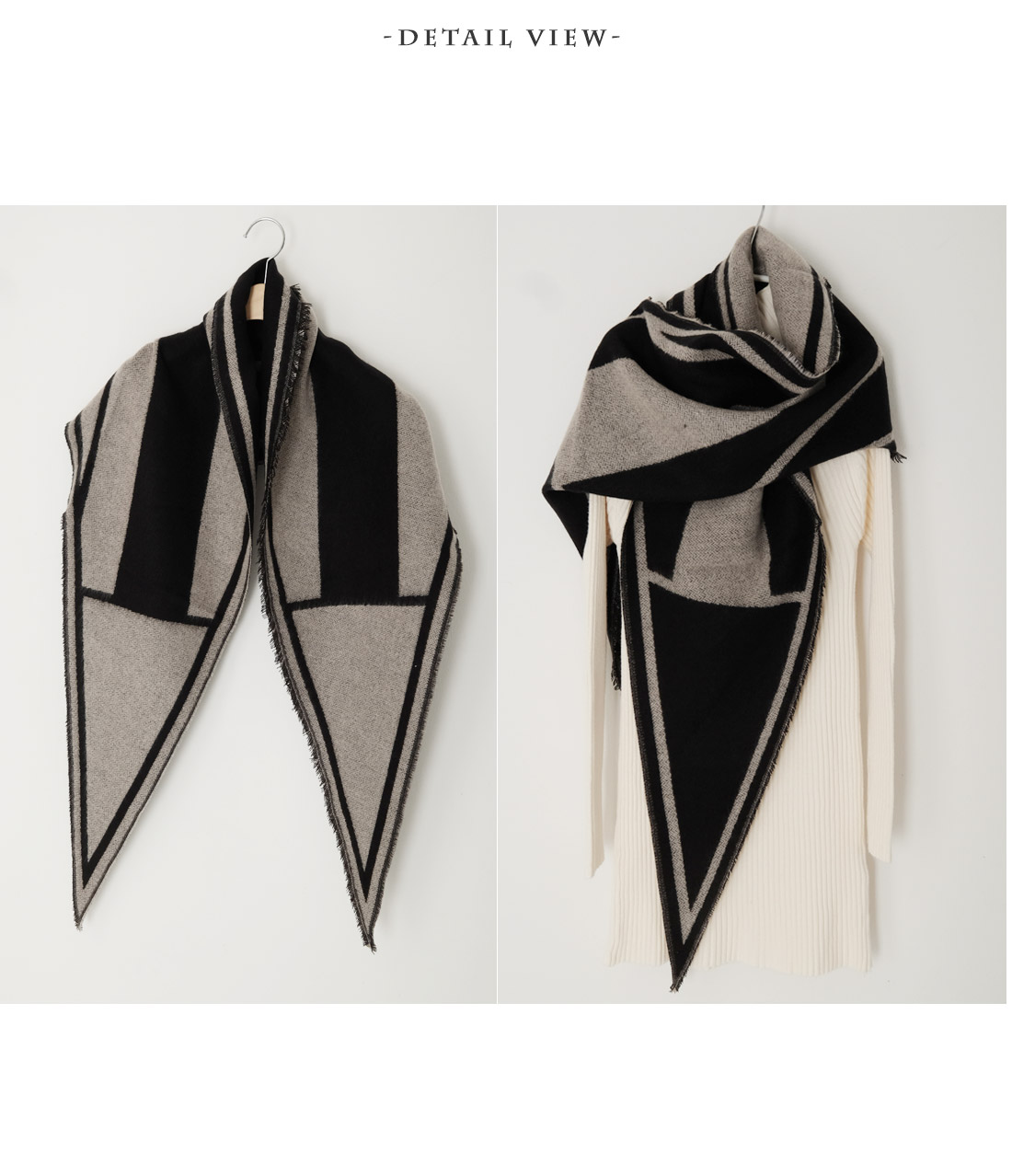 H logo two-sided triangular shoulder shawl autumn 