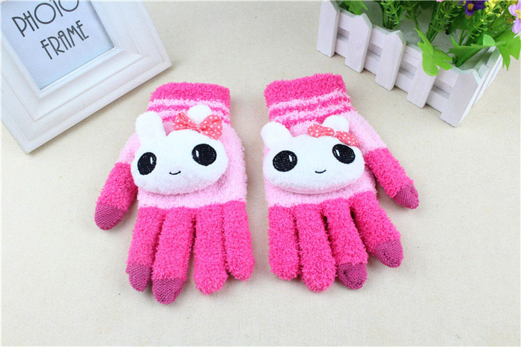 Cell phone touch gloves character rabbit gift warm